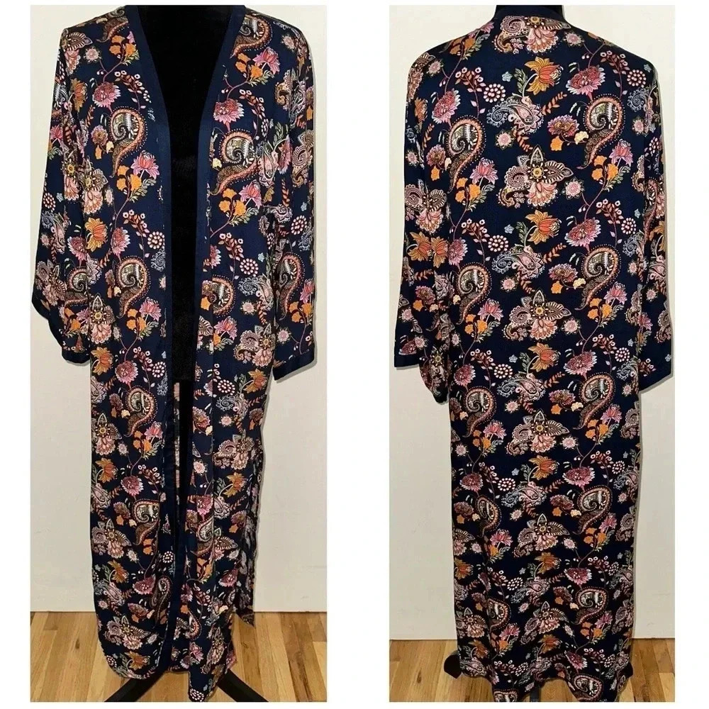 Jessica Simpson Women's Size L Evening Blossom Gwendelin Printed  Kimono - Picture 2 of 6
